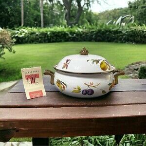Vintage Tabletops Unlimited ESSENCE Fruit 5 Quart Pot, Dutch Oven Casserole Dish